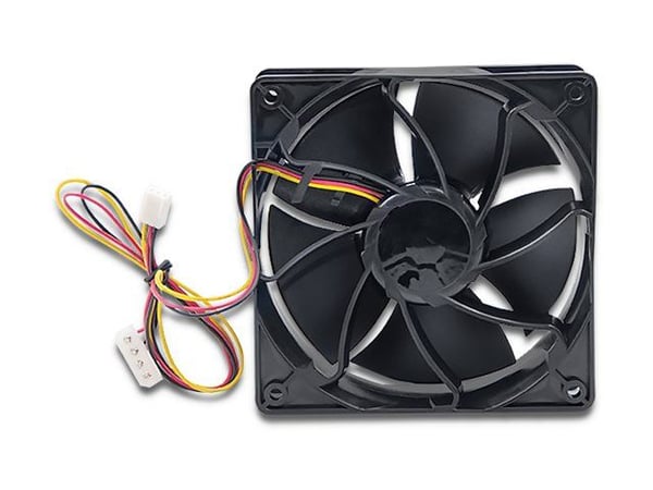 Qoltec ForceFan - Insats med fläkt - 6000 RPM, 12 V - 120 mm - svart