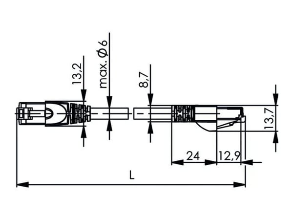 Telegärtner 15m S-FTP Cat.6a, 15 m, Cat6a, RJ-45, RJ-45