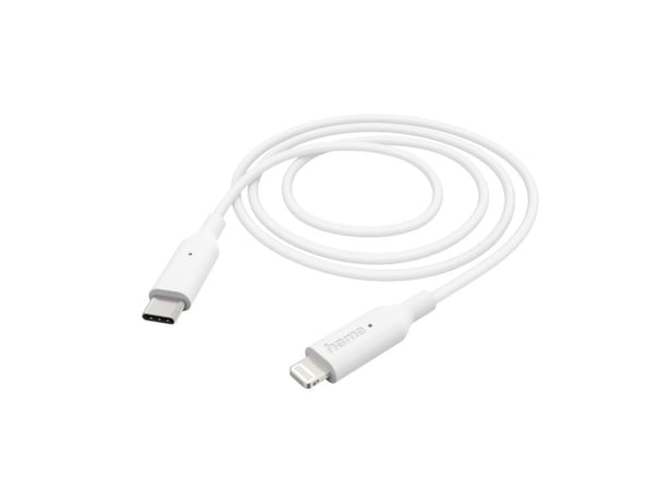 Hama 00201598, 1 m, Lightning, USB C, Uros, Uros, Valkoinen