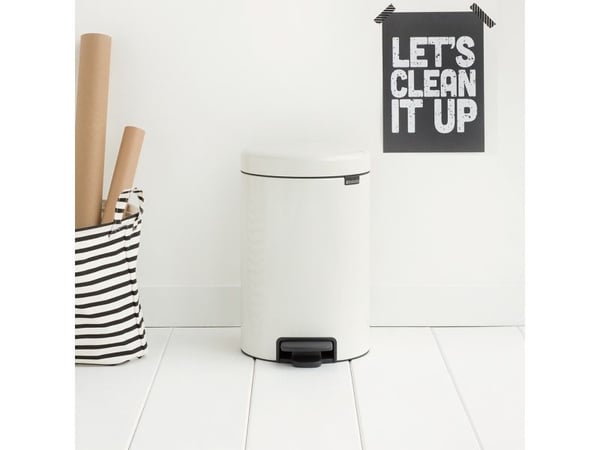 Poljinkori, Brabantia newIcon, valkoinen, jauhemaalattu teräs, 12 l, muovinen sisäsäiliö