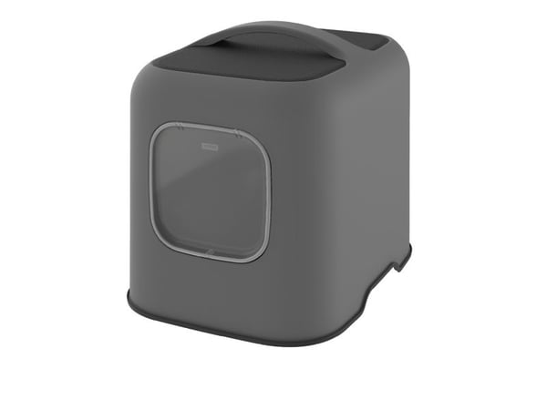Rotho BIALA, Katt, Kattsandlåda med tak, Svart, Grå, Plast, 395 mm, 510 mm
