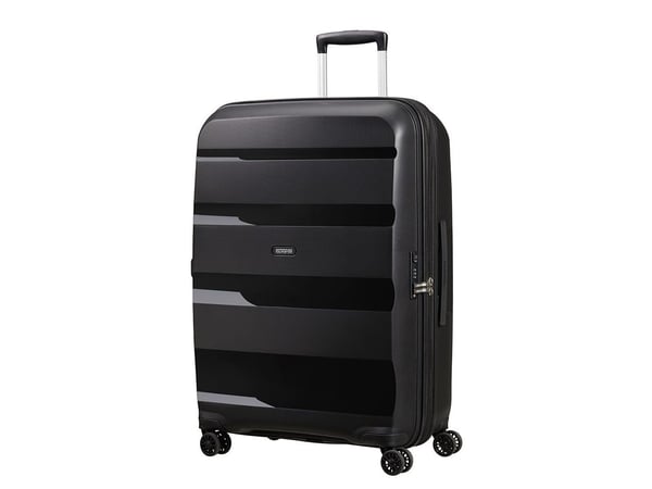 American Tourister BON AIR DLX, Vaunu, Kova kuori, Musta, Suuri, Polypropeeni (PP), 4 renkaita