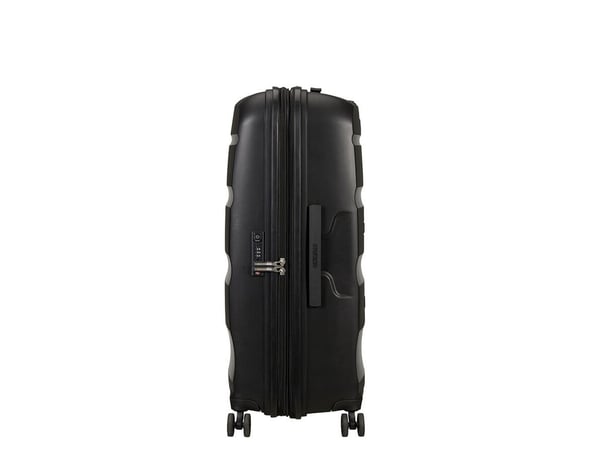 American Tourister BON AIR DLX, Vaunu, Kova kuori, Musta, Suuri, Polypropeeni (PP), 4 renkaita