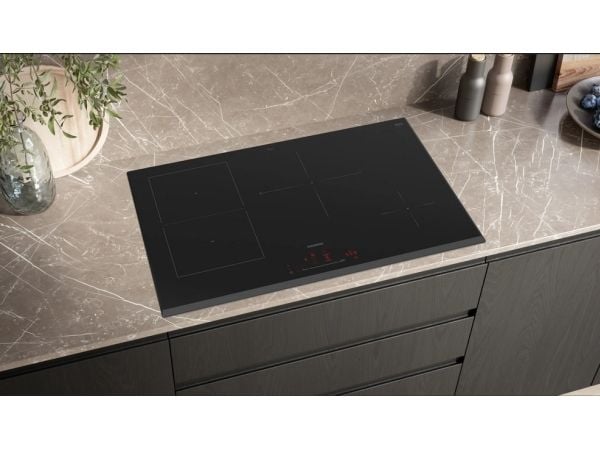 Siemens iQ500 ED851HSB1E - Induktionshäll - 4 kokplattor - Fördjupning - bredd: 75 cm - djup: 49 cm - fasett, - ramlös - svart