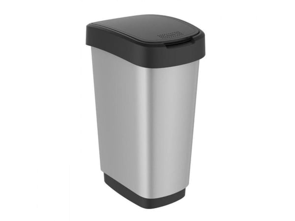 Rotho 11677, 50 L, Suorakulmainen, Polypropeeni (PP), Metallinen, Hopea, Ohje, 401 mm