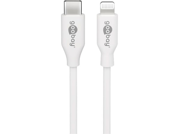 Goobay 39444, 0,5 m, Lightning, USB C, Uros, Uros, Valkoinen Goobay 39444, 0,5 m, Lightning, USB C, Uros, Uros, Valkoinen