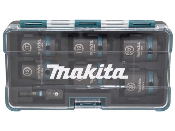 Makita E-16592, Kraftpipesett, Sort, Teal, 1 hoder, 1/2", Metrisk, 13,17,19,21,22,24 mm