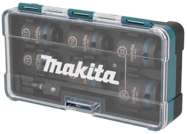 Makita E-16592, Kraftpipesett, Sort, Teal, 1 hoder, 1/2", Metrisk, 13,17,19,21,22,24 mm