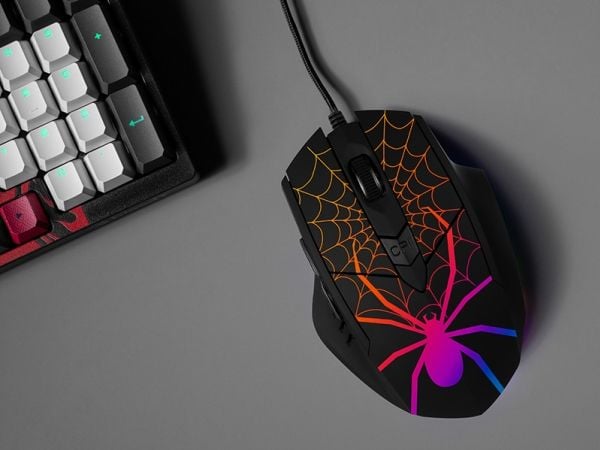 Tracer GameZone Black Widow - Mus - ergonomisk - högerhänt - optisk - 6 knappar - kabelansluten - USB - hängande låda