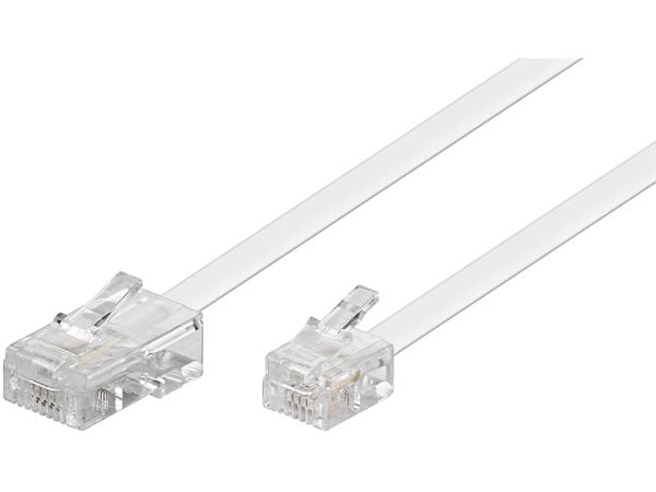 Goobay 93061, 3 m, RJ-45, RJ-11/RJ-14, Vit, Hankontakt, Hankontakt