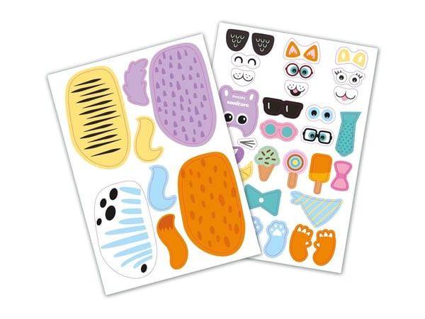 Philips For Kids Design a Pet Edition HX3603/01 Eltandborste, Barn, Ultraljudstandborste, Daglig vård, Multifärg, 2 min, 4 x 30 sec, Ergonomisk