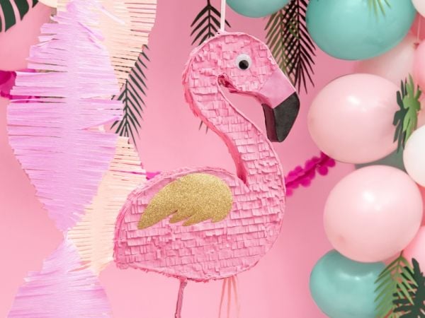 PartyDeco PIN8, Standard pinata, Honkontakt, Svart, Rosa, Vit, Flamingo, 250 mm, 80 mm
