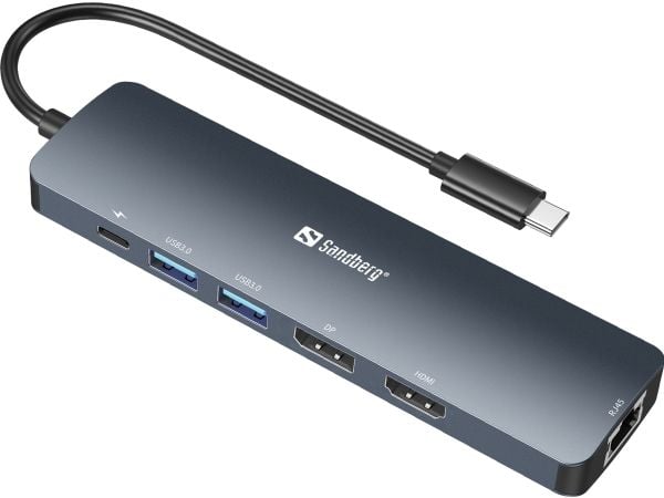 Sandberg - Dokkingstasjon - USB-C - HDMI, DP - 100Mb LAN