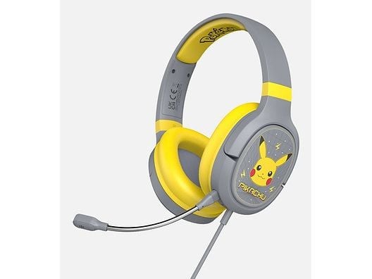 OTL Technologies Pokémon PK0862, Koblet med ledninger (ikke trådløs), Spilling, 230 g, Hodesett, Grå, Gult
