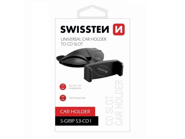 Swissten S3-CD1, Mobiltelefon / smartphone, Passiv hållare, Bil, Svart