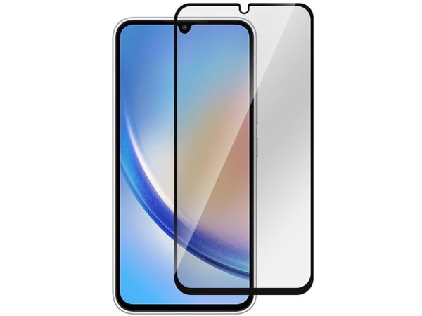 eSTUFF Titan Shield - Skjermbeskyttelse for mobiltelefon - full deksel - glass - rammefarge svart - for Samsung Galaxy A34 5G