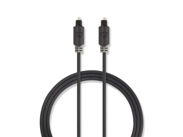 Nedis - Digial audiokabel (optisk) - digitalt ljud - TOSLINK hane till TOSLINK hane - 2 m - fiberoptisk - antracit - rund