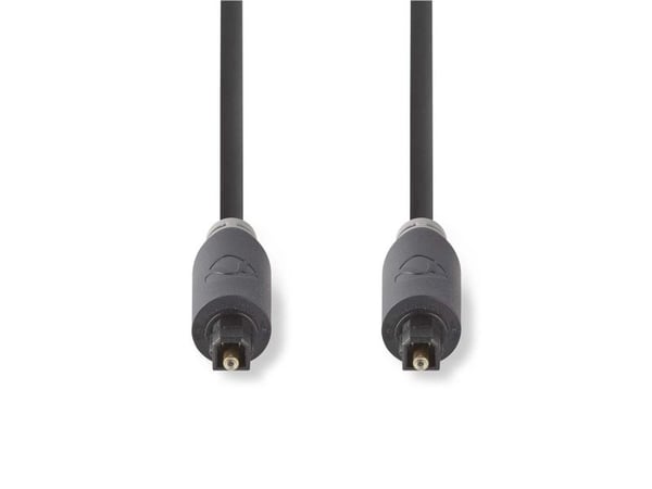 Nedis - Digial audiokabel (optisk) - digitalt ljud - TOSLINK hane till TOSLINK hane - 2 m - fiberoptisk - antracit - rund
