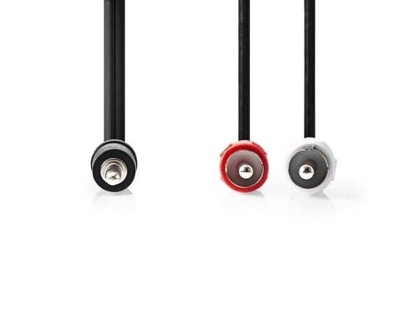 Nedis - Ljudkabel - mini-phone stereo 3.5 mm hane till RCA hane - 1.5 m - svart - rund