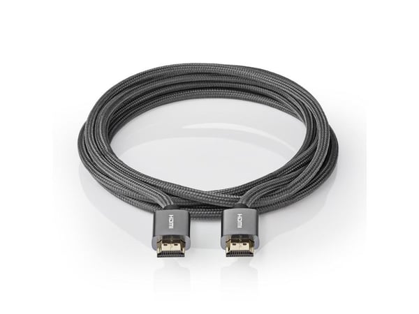 Nedis CVTB34000GY30, 3 m, HDMI Typ A (standard), HDMI Typ A (standard), 3D kompatibilitet, 18 Gbit/s, Grå