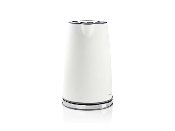 Nedis KAWK510EWT, 1,7 l, 2200 W, Hvit, Rustfritt stål, Vannivåindikator, Trådløs