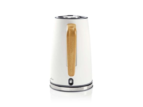 Nedis KAWK510EWT, 1,7 l, 2200 W, Hvit, Rustfritt stål, Vannivåindikator, Trådløs