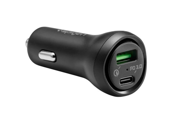 Spigen SteadiBoost F31QC 2-porttinen autolaturi PD 27W QC 3.0 Musta