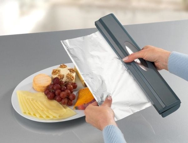 WENKO 86678100, Håndholdt plastfoliedispenser, Aluminiumsfolie, Antrasitt, 380 mm, 67 mm, 52 mm