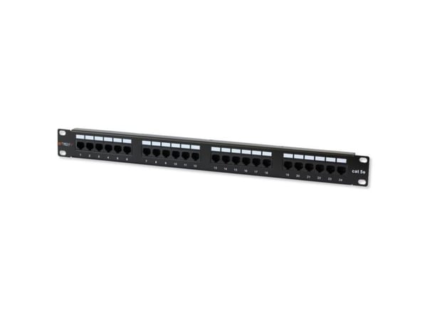 Techly 24 x RJ45 Cat.5E, IEEE 802.3,IEEE 802.3ab,IEEE 802.3u, 10/100/1000Base-T(X), Hurtigt ethernet, Gigabit Ethernet, 1000 Mbit/s, RJ-45, Guld