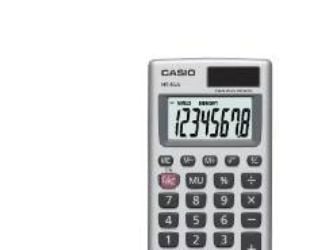 Casio HS-8VA, Ficka, Grundläggande, 8 siffror, Grå, Vit