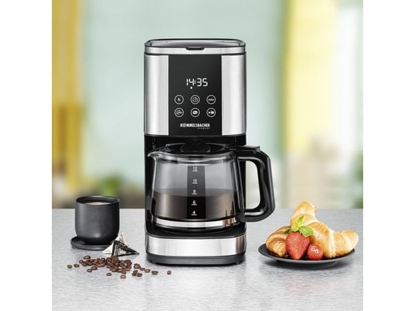 Rommelsbacher FKM 1000, Droppande kaffebryggare, 1,5 l, Malat kaffe, 1000 W, Svart, Rostfritt stål