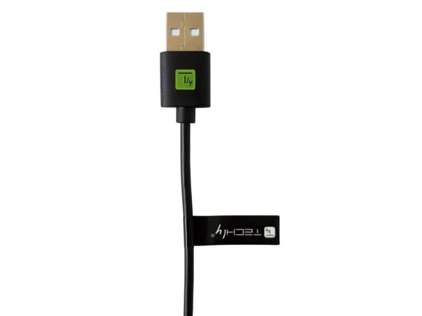 TECHly - USB-kabel - USB (hane) till USB-C (hane) - USB 2.0 - 10 cm - svart