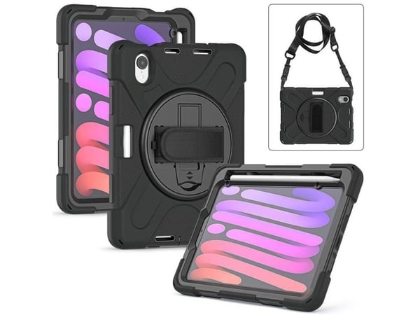 eSTUFF - Tabletin takakuori - silikoni, polykarbonaatti - musta - 7,9" - Apple iPad mini (6. sukupolvi) (ES683002-BULK)
