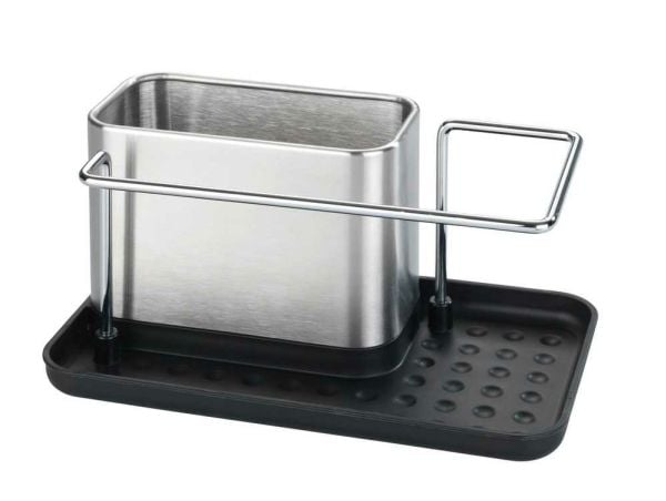 WENKO 54709100, Oppvaskorganisator, Frittstående, Sort, Rustfritt stål, Polypropylen (PP), Rustfritt stål, 210 mm, 120 mm