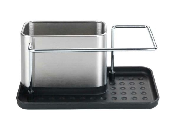 WENKO 54709100, Oppvaskorganisator, Frittstående, Sort, Rustfritt stål, Polypropylen (PP), Rustfritt stål, 210 mm, 120 mm