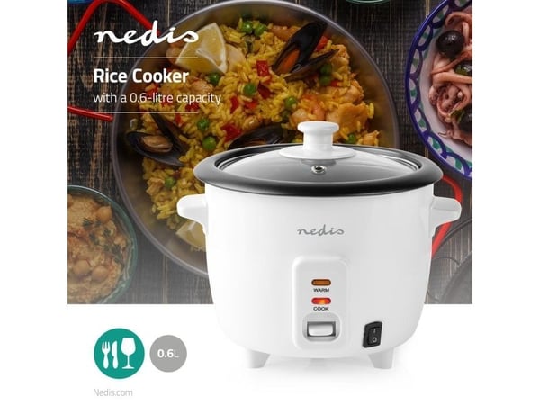 Nedis KARC06WT, Hvit, 0,6 l, 0,9 m, Akrylonitril-butadien-styren (ABS), Rustfritt stål, 300 W, Type F (CEE 7/4)