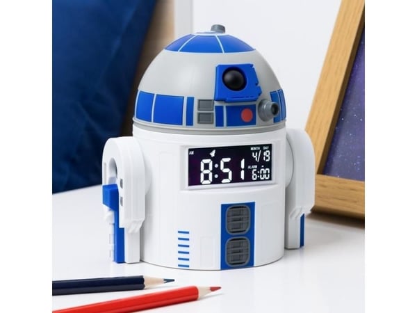 Paladone R2D2, Digital vekkerklokke, Star Wars, R2-D2, Cylinder, Blå, Hvit, 24 timers
