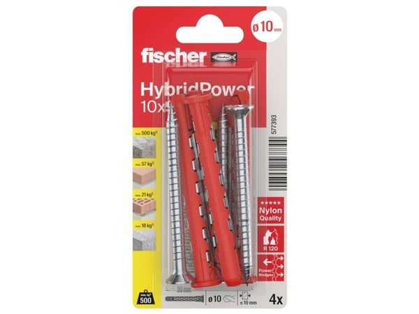 Fischer 577393 HybridPower Raw pluggsats 90 mm 4 st