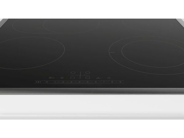 Bosch Serie | 6 PKN645FP2E - Keramisk häll - 4 kokplattor - Fördjupning - bredd: 56 cm - djup: 49 cm - med kanter i rostfritt stål - svart