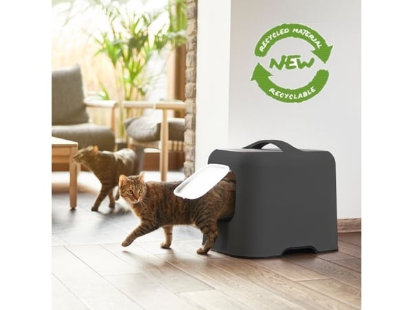 Rotho BIALA, Katt, Kattedo med lokk, Sort, Grå, Plast, 395 mm, 510 mm