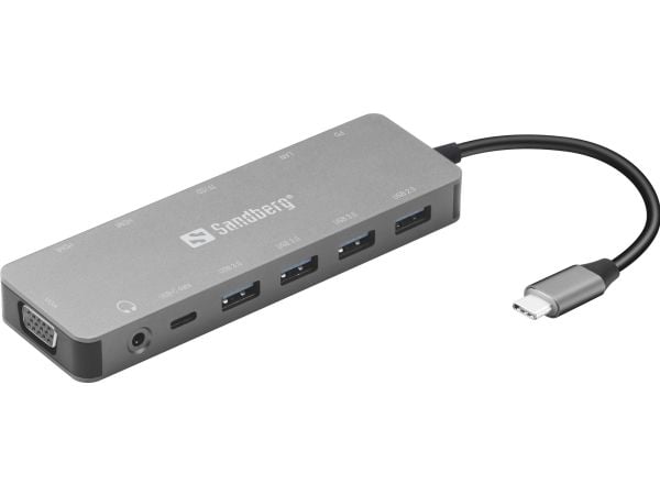 Sandberg 13-in-1 - Dockningsstation - USB-C - HDMI, VGA - 100Mb LAN
