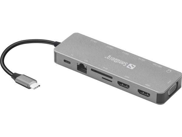 Sandberg 13-in-1 - Dockningsstation - USB-C - HDMI, VGA - 100Mb LAN