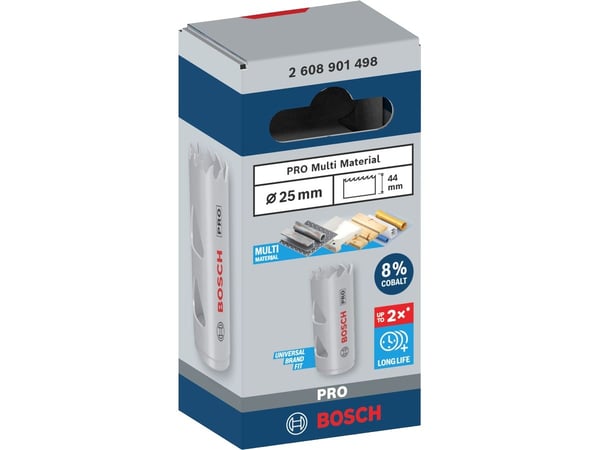 Bosch PRO Multi Material, Enkelt, Bor, Gips, Metall, Ikke-jernholdig metall, Plast, Mykt treverk, Grått, Koboltstål, Koboltlegert høyhastighetsstål...