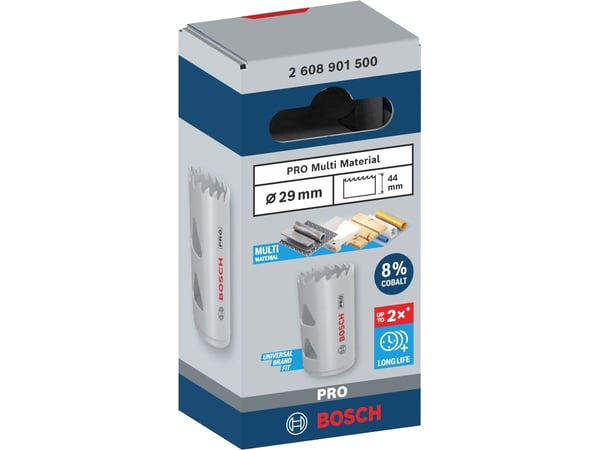 Bosch PRO Multi Material, Enkelt, Bor, Gips, Metall, Ikke-jernholdig metall, Plast, Mykt treverk, Grått, Koboltstål, Koboltlegert høyhastighetsstål...