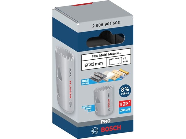 Bosch PRO Multi Material, Yksi, Pora, Kipsilevy, Metalli, Kirjometalli, Muovi, Pehmeä puu, Harmaa, Kobolttiteräs, Pikateräs-kobolttiseos (HSS-Co)