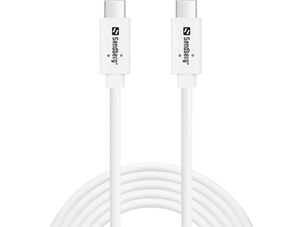 Sandberg - USB-kabel - USB-C (hane) till USB-C (hane) - USB 3.1 Gen 2 - 2 m - USB-strömförsörjning (100W), upp till 10 Gbps dataöverföringshastighe...