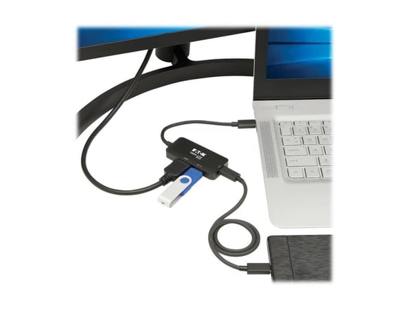 Tripp Lite U444-06N-H4UBC2, langallinen, USB 3.2 Gen 1 (3.1 Gen 1) Type-C, 100 W, musta, 4K Ultra HD, akryylinitriilibutadieenistyreeni, alumiini, ...