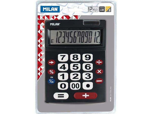 Milan 151712BL, Työpöytä, Perus, 12 lukua, 1 linjat, Akku/Aurinko, Musta, Punainen, Valkoinen
