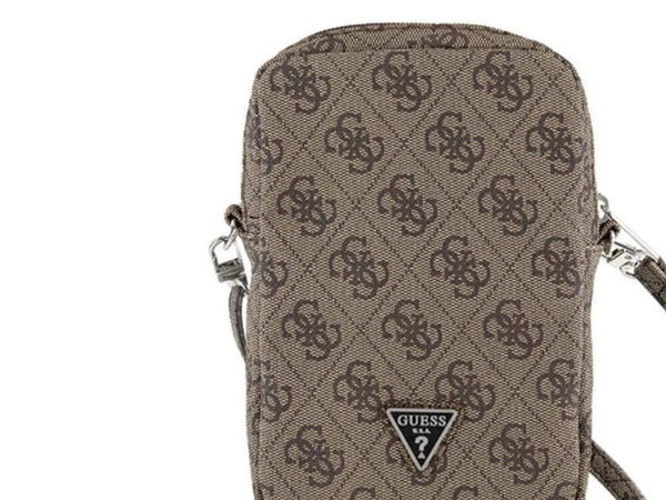 Deklas Guess PU 4G Triangle Logo plånbok mobilväska dragkedja brun