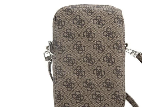 Deklas Guess PU 4G Triangle Logo plånbok mobilväska dragkedja brun